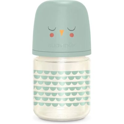 Suavinex Bonhomia Premium Babyflasche - Glas, Silikontülle, 120mL, Grün Suavinex Bonhomia Premium Babyflasche - Glas, Silikontülle, 120mL, Grün