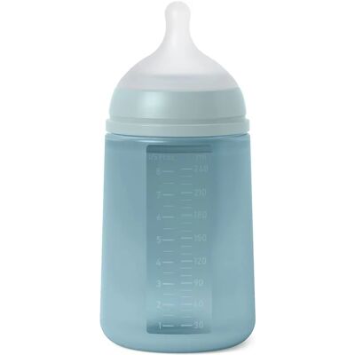 Biberon en Silicone Suavinex SX Pro Anti-Colique Toucher Velouté +3m 240ml M Flux - bleu d'immensité - Publicité Biberon en Silicone Suavinex SX Pro Anti-Colique Toucher Velouté +3m 240ml M Flux - bleu d'immensité - Publicité