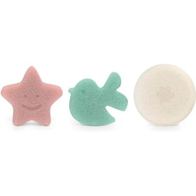 Set di Spugne Konjac per Bambini - 3 pezzi per pelle sensibile Set di Spugne Konjac per Bambini - 3 pezzi per pelle sensibile
