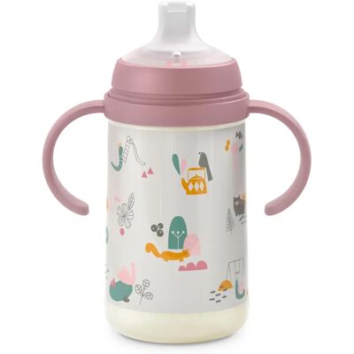 Suavinex Značka Walk Second Dětská láhev s držadly Růžová 270ml - Dětská láhev Suavinex Značka Walk Second Dětská láhev s držadly Růžová 270ml - Dětská láhev
