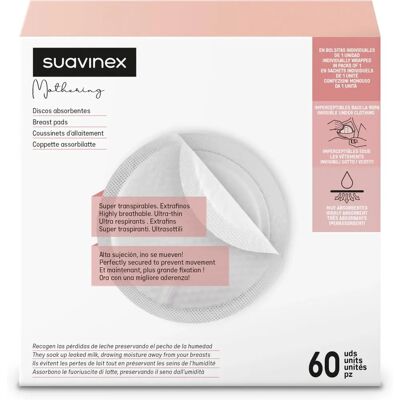 Suavinex Brustwarzenpads - Ultra Dünn, 60 Stück Suavinex Brustwarzenpads - Ultra Dünn, 60 Stück