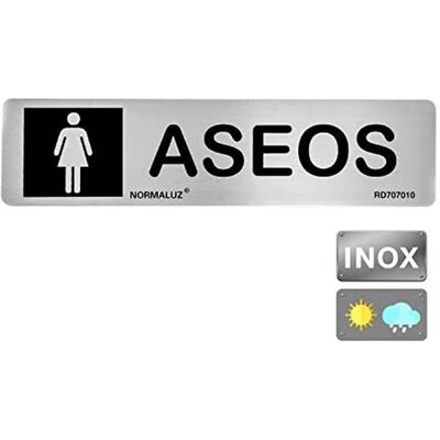 Segnale Bagno in Acciaio Inox Normaluz - 5x20cm Segnale Bagno in Acciaio Inox Normaluz - 5x20cm