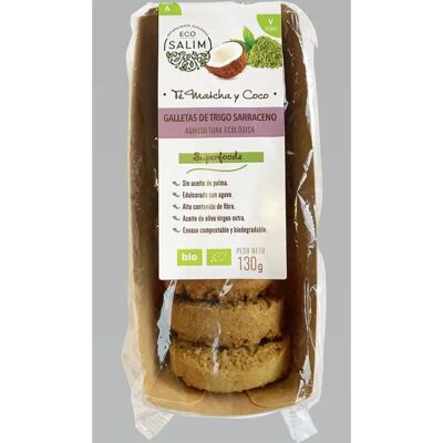 Galletas de Trigo Sarraceno y Coco Bio con Matcha - Galletas Galletas de Trigo Sarraceno y Coco Bio con Matcha - Galletas