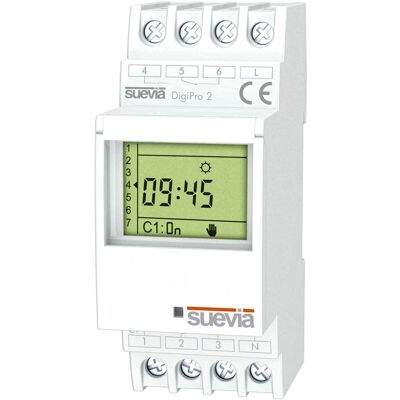 Suevia DigiPro 2 Zeitschalter - DIN-Schiene, 16A, 250V Suevia DigiPro 2 Zeitschalter - DIN-Schiene, 16A, 250V