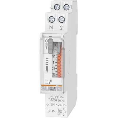 Suevia Zeitschalter - 230V/AC Tägliches Programm - IP20 Suevia Zeitschalter - 230V/AC Tägliches Programm - IP20