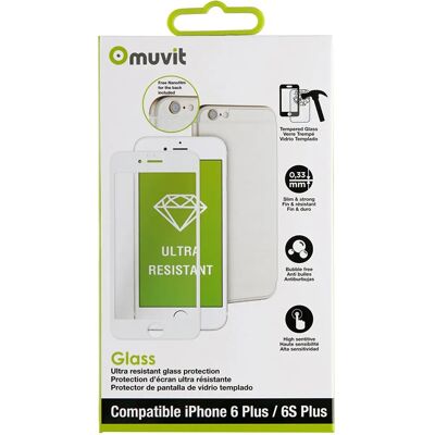 Muvit MUTPG0134 Protecteur d'Écran en Verre Trempé Blanc - Protecteur d'Écran pour Mobile Muvit MUTPG0134 Protecteur d'Écran en Verre Trempé Blanc - Protecteur d'Écran pour Mobile