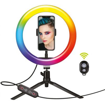 Muvit MUVIT MUCHL0078 Trípode con Anillo de Luz - Soporte para Smartphone/Tablet Muvit MUVIT MUCHL0078 Trípode con Anillo de Luz - Soporte para Smartphone/Tablet