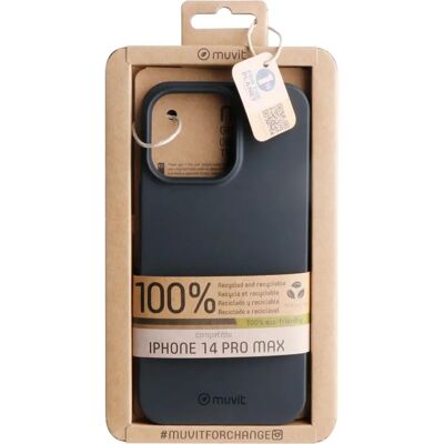 Coque Muvit iPhone 14 Pro Max Noir Écologique Recyclée Coque Muvit iPhone 14 Pro Max Noir Écologique Recyclée