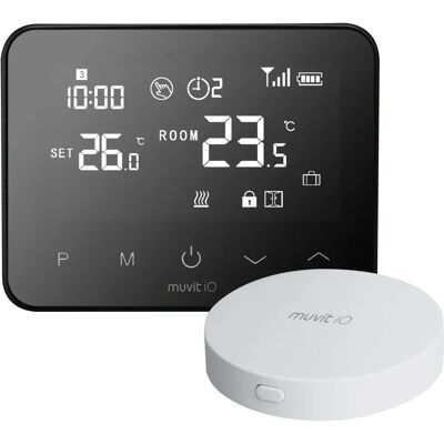 Muvit Io Intelligenter Kabel-Thermostat - Zuhause, Schwarz Muvit Io Intelligenter Kabel-Thermostat - Zuhause, Schwarz