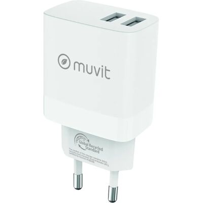 Muvit MCACC0021 - Cargador USB 18W Reciclado Eco Muvit MCACC0021 - Cargador USB 18W Reciclado Eco
