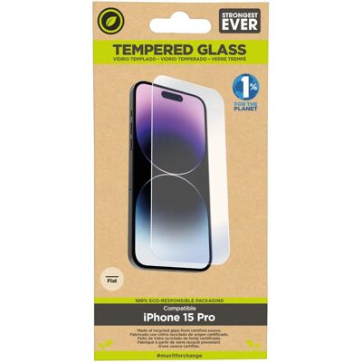 Protetor de Tela de Vidro Temperado Muvit iPhone 15 Pro - Ecológico Protetor de Tela de Vidro Temperado Muvit iPhone 15 Pro - Ecológico