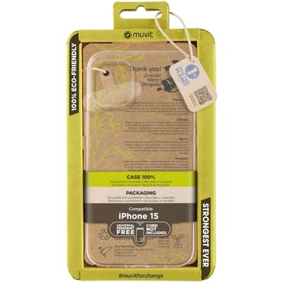 Capa Muvit Transparente para iPhone 15 - Ecológica Capa Muvit Transparente para iPhone 15 - Ecológica