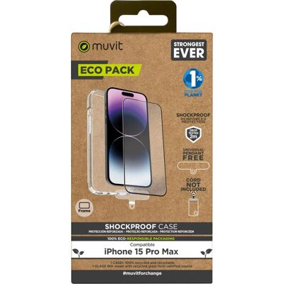 Capa Muvit iPhone 15 Pro Max Antichoque + Protetor de tela Capa Muvit iPhone 15 Pro Max Antichoque + Protetor de tela