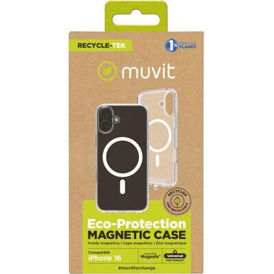 Muvit Transparent MagSafe Phone Case - Recycled Material - iPhone 16 Muvit Transparent MagSafe Phone Case - Recycled Material - iPhone 16