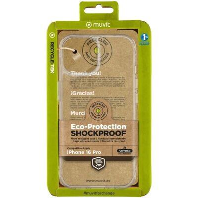 Funda Muvit para iPhone 16 Pro transparente - Protección antichoque Funda Muvit para iPhone 16 Pro transparente - Protección antichoque