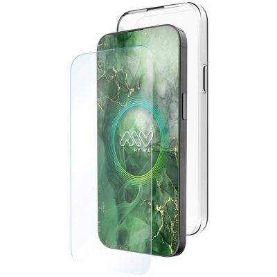 Coque Myway iPhone 16 + Protecteur d'écran en Verre Trempé - Publicité Coque Myway iPhone 16 + Protecteur d'écran en Verre Trempé - Publicité