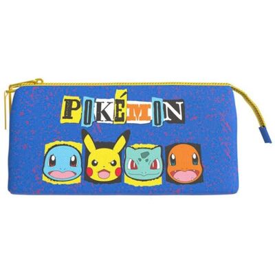 CYP BRANDS Pokémon estojo triplo - Design oficial, azul, três compartimentos CYP BRANDS Pokémon estojo triplo - Design oficial, azul, três compartimentos