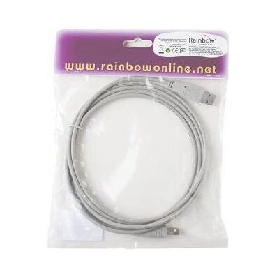 Cable Rainbow USB A-B 2m - USB A USB B - Blanco - Cable USB Cable Rainbow USB A-B 2m - USB A USB B - Blanco - Cable USB