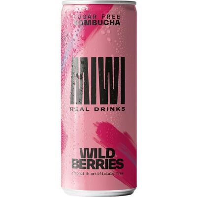 MIWI Kombucha Sin Azúcar Frambuesas Silvestres - 250ml MIWI Kombucha Sin Azúcar Frambuesas Silvestres - 250ml