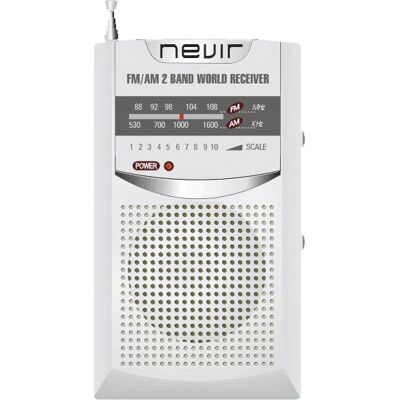 Rádio de Bolso Nevir NVR-136 - AM/FM, Prata Rádio de Bolso Nevir NVR-136 - AM/FM, Prata