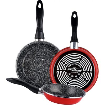 Ensemble de poêles Magefesa K2 Rouge 20-24-28cm - Induction - Antiadhésif - Espagne Ensemble de poêles Magefesa K2 Rouge 20-24-28cm - Induction - Antiadhésif - Espagne