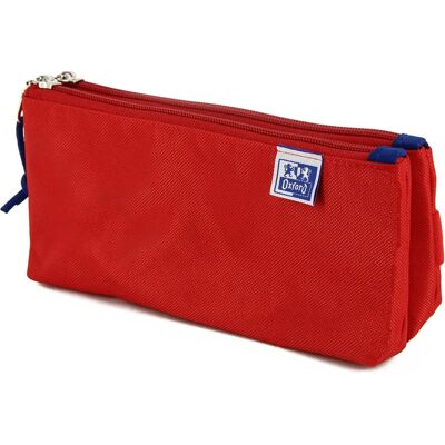 Trousse Oxford Hamelin - Rouge - Double Compartiment - Polyester Résistant - Publicité Trousse Oxford Hamelin - Rouge - Double Compartiment - Polyester Résistant - Publicité