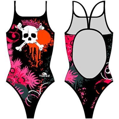 Maillot Turbo Femmes - Fleurs Et Crânes - Publicité Maillot Turbo Femmes - Fleurs Et Crânes - Publicité