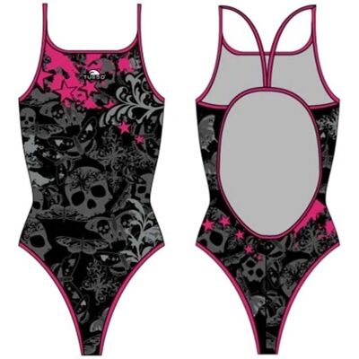 Maillot Turbo Femme Skull Butterflyers Stars Noir 5XL - Publicité Maillot Turbo Femme Skull Butterflyers Stars Noir 5XL - Publicité