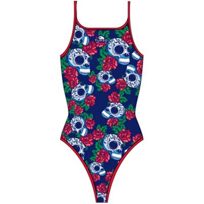 Turbo Roses&skulls Multicolor Swimsuit - Women Turbo Roses&skulls Multicolor Swimsuit - Women