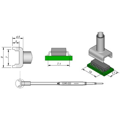 JBC Präzisions-Lötspitze C245220/5 - Für Dual-In-Line-IC JBC Präzisions-Lötspitze C245220/5 - Für Dual-In-Line-IC