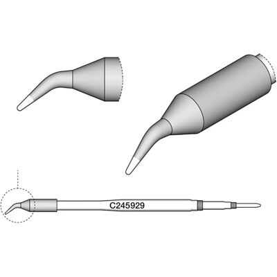JBC C245929/Ø 0,6 mm Pointe de Soudure Courbée - Accessoires de Soudure JBC C245929/Ø 0,6 mm Pointe de Soudure Courbée - Accessoires de Soudure