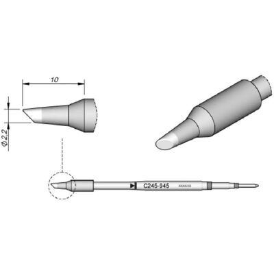 JBC TOOLS C245945 Soldering Tip - Precision, Long Life JBC TOOLS C245945 Soldering Tip - Precision, Long Life