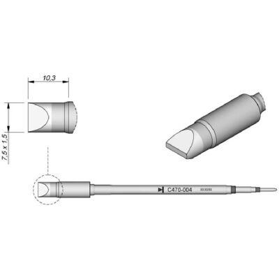 JBC C470004 Lötspitze - Meißelform - Gerade - 1,5mm - 10mm JBC C470004 Lötspitze - Meißelform - Gerade - 1,5mm - 10mm