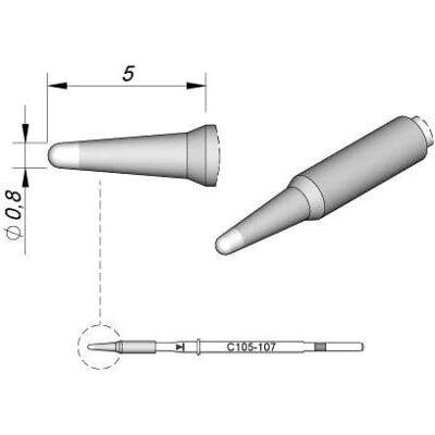 JBC C105105 - Precision Soldering Tip for NT105, NP105 JBC C105105 - Precision Soldering Tip for NT105, NP105