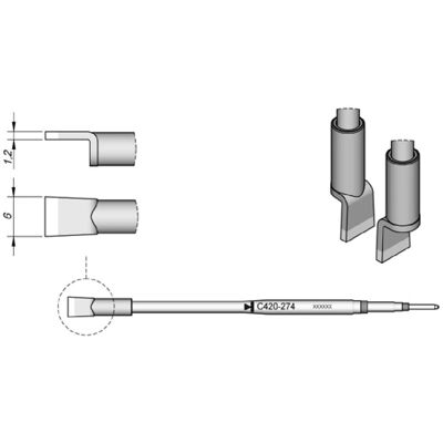 JBC C420274/6 Lötspitze - Dual-In-Line-IC JBC C420274/6 Lötspitze - Dual-In-Line-IC