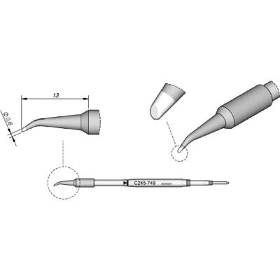 JBC C245749 - Gebogene Präzisions-Lötspitze JBC C245749 - Gebogene Präzisions-Lötspitze