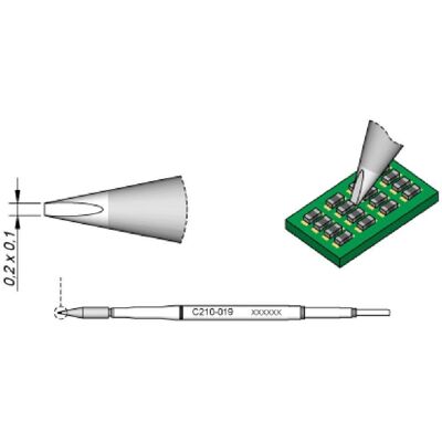 JBC C210 Lötspitze - Fein, Gerade, 0,2x0,1mm - Lötspitze JBC C210 Lötspitze - Fein, Gerade, 0,2x0,1mm - Lötspitze