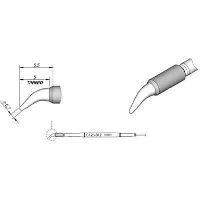 JBC C120012/Ø 0,7 mm Gebogen Entlötspitze - Lötgerät Zubehör JBC C120012/Ø 0,7 mm Gebogen Entlötspitze - Lötgerät Zubehör