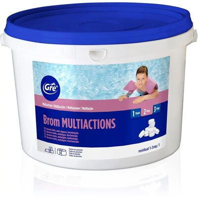 Gre Pools Bromo multifunzioni 5 kg pastiglie da 20 g - Trattamento acqua piscina Gre Pools Bromo multifunzioni 5 kg pastiglie da 20 g - Trattamento acqua piscina