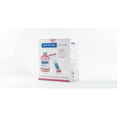 Vitis Pack Gums Paste 100ml + Bain de Bouche 500ml - Pack Soin Buccal - Publicité Vitis Pack Gums Paste 100ml + Bain de Bouche 500ml - Pack Soin Buccal - Publicité