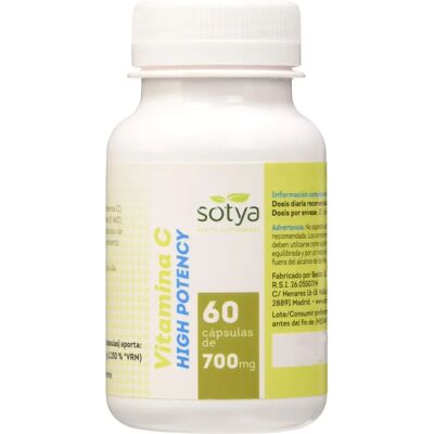 Sotya Hochpotente Vitamin C Kapseln - 700mg - 60 Stück - Immununterstützung Sotya Hochpotente Vitamin C Kapseln - 700mg - 60 Stück - Immununterstützung