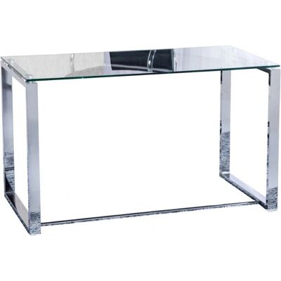 Duehome - Escritorio moderno de cristal y metal blanco 75x100x50 cm Duehome - Escritorio moderno de cristal y metal blanco 75x100x50 cm