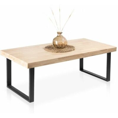 MIROYTENGO - Mesa de café de madera rústica - Estilo industrial - 120cm MIROYTENGO - Mesa de café de madera rústica - Estilo industrial - 120cm
