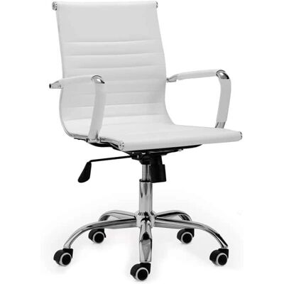 Silla de Oficina Blanca Adec - Altura Ajustable, Giratoria, Elegante Silla de Oficina Blanca Adec - Altura Ajustable, Giratoria, Elegante