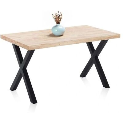 DUEHOME Modelo 140 - Mesa de comedor de madera y metal rústico - 4 personas DUEHOME Modelo 140 - Mesa de comedor de madera y metal rústico - 4 personas