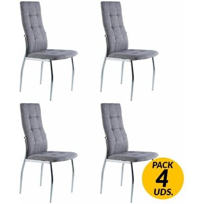 ADEC Pack 4 sillas de comedor Diana - Modernas, en cromo ADEC Pack 4 sillas de comedor Diana - Modernas, en cromo