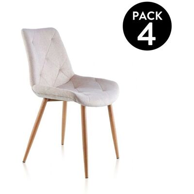 Adec - Juego de 4 sillas de comedor modernas tapizadas - Beige Adec - Juego de 4 sillas de comedor modernas tapizadas - Beige