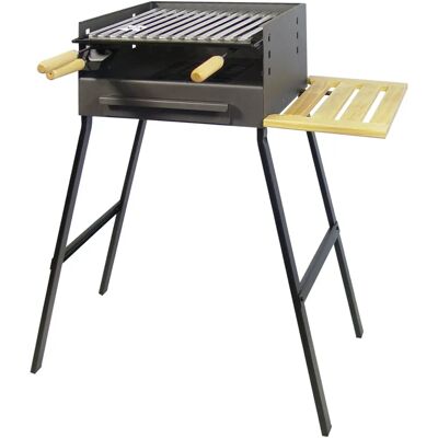 Imex El Zorro - Parrilla rectangular de carbón y leña - Inox y bandeja de madera Imex El Zorro - Parrilla rectangular de carbón y leña - Inox y bandeja de madera