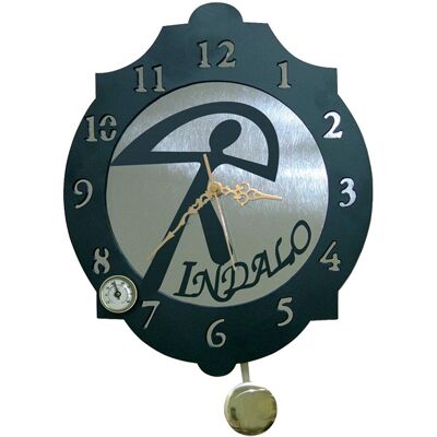 INDALO - 11368 Wall Clock - Steel & Thermometer INDALO - 11368 Wall Clock - Steel & Thermometer