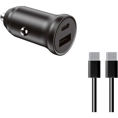 Chargeur auto Ksix BXCRC20W - Charge rapide, USB-C & USB-A - Publicité Chargeur auto Ksix BXCRC20W - Charge rapide, USB-C & USB-A - Publicité